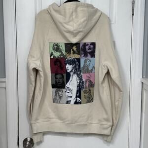 Taylor Swift The Eras Tour Hoodie Cream W/ Colored Taylor Size Large Sweatshirt